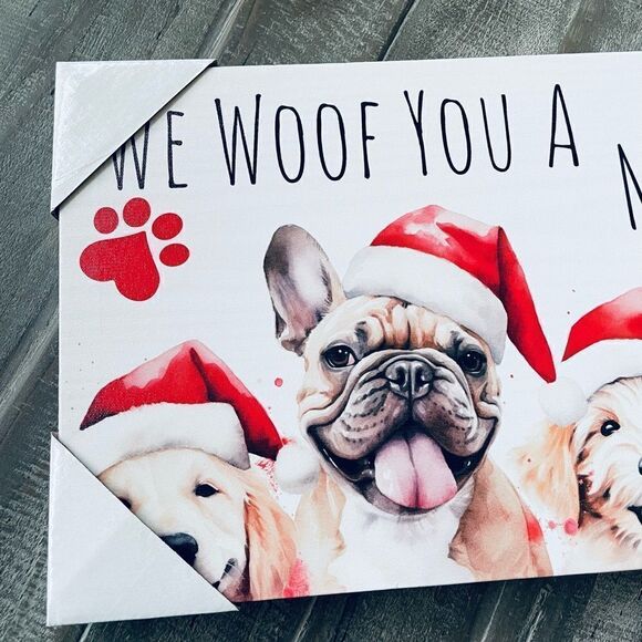 Christmas Dogs Canvas Wall Hanging Art Decor - Picture 5 of 6